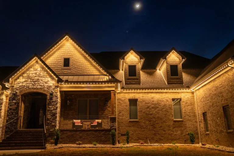 soffit under-eave lighting installation music row tennessee
